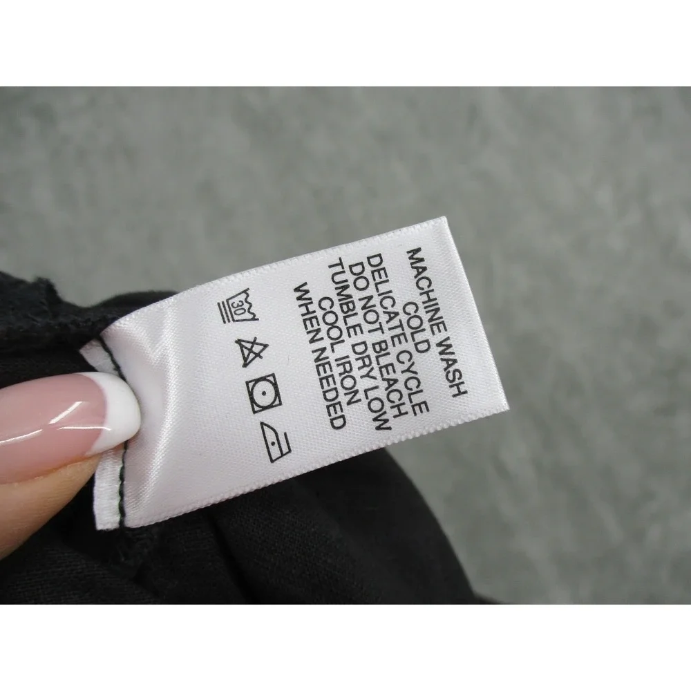 Michael Stars Pants Womens Medium Charcoal Linen Blend Wide Leg Pull On Pockets - Picture 10 of 11